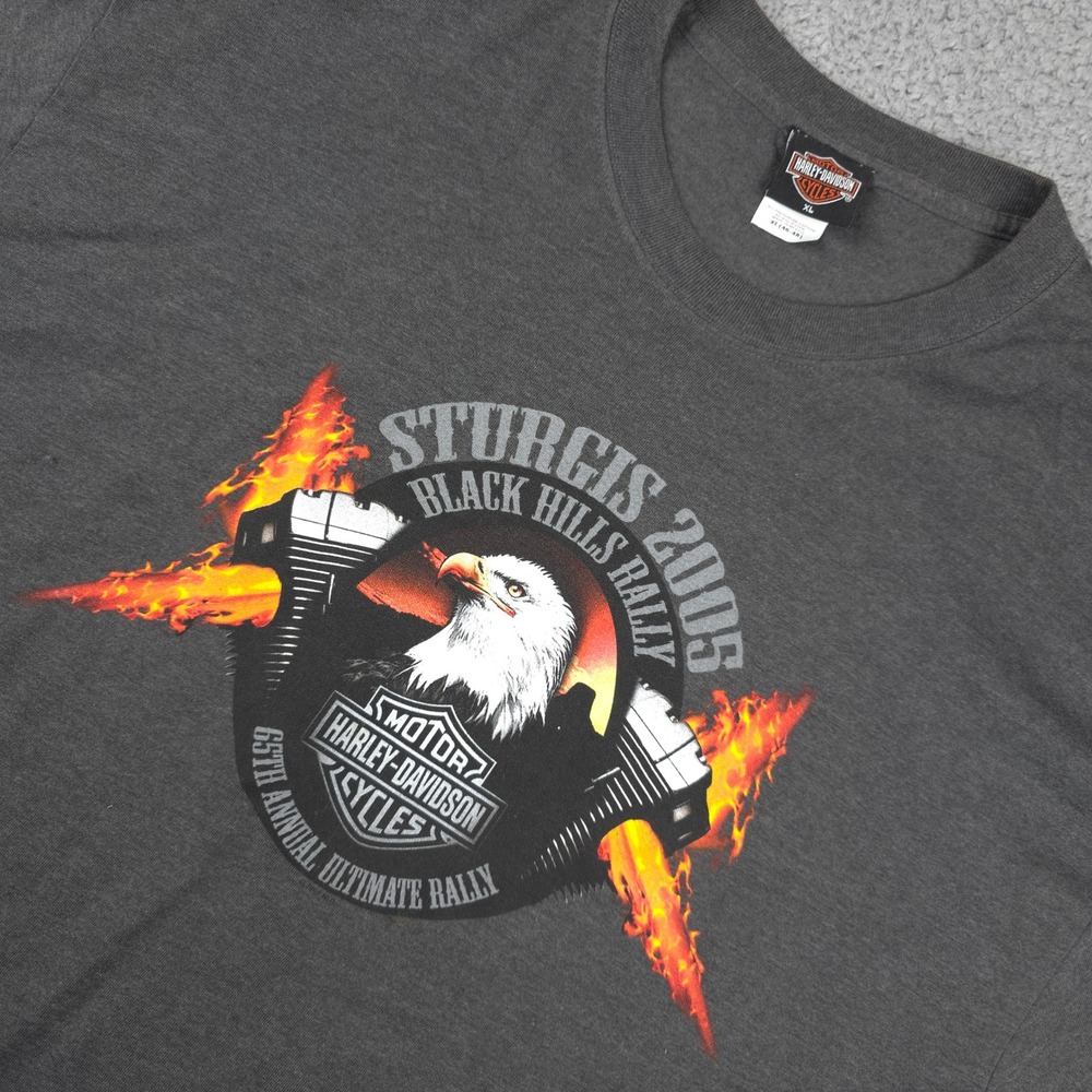 Harley Davidson Sturgis 2005 Black Hills‎ Rally Eagle Graphic T Shirt XL